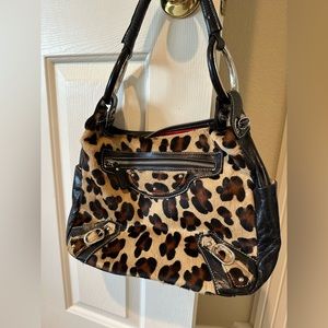 Helen welsh animal print leather handbag.